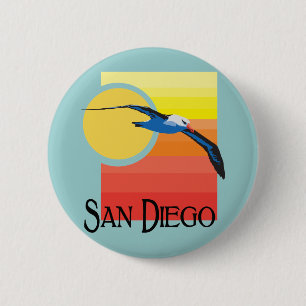 Badge Rond 5 Cm Mouette de San Diego