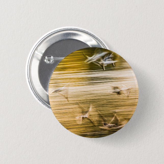 Badge Rond 5 Cm Mouettes volantes - abstrait (Devant & derrière)