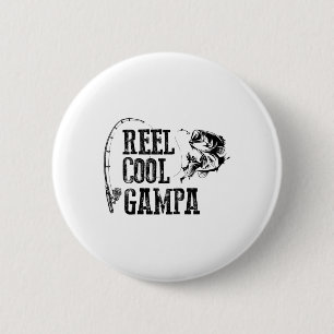 Badge Rond 5 Cm Moulinet de pêche Gampa Drôle Cadeau Gampa Cool 