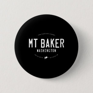 Badge Rond 5 Cm Mount Baker Washington Graphic Vintage en détresse