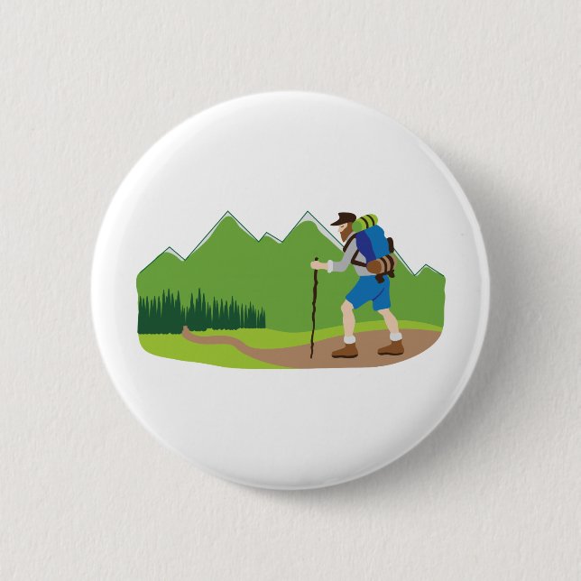 Badge Rond 5 Cm Mountain Hiker (Devant)