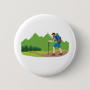 Badge Rond 5 Cm Mountain Hiker