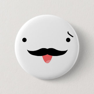 Badge Rond 5 Cm Moustache