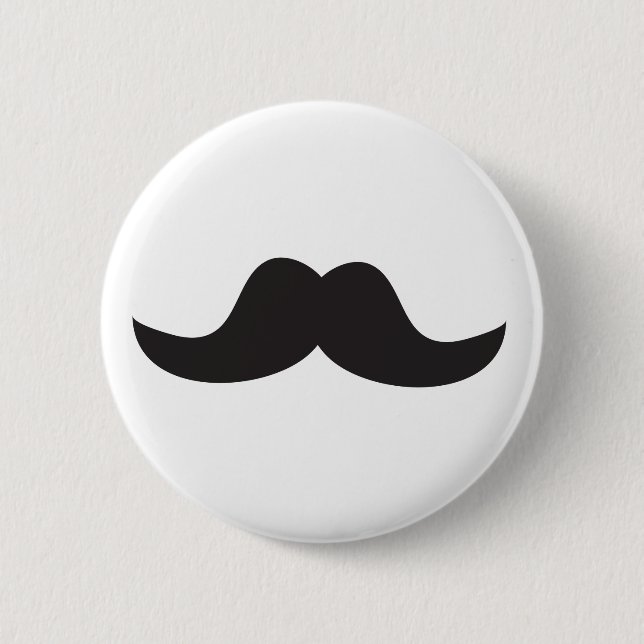 Badge Rond 5 Cm Moustache (Devant)