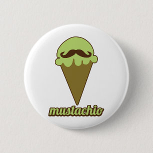 Badge Rond 5 Cm Moustache
