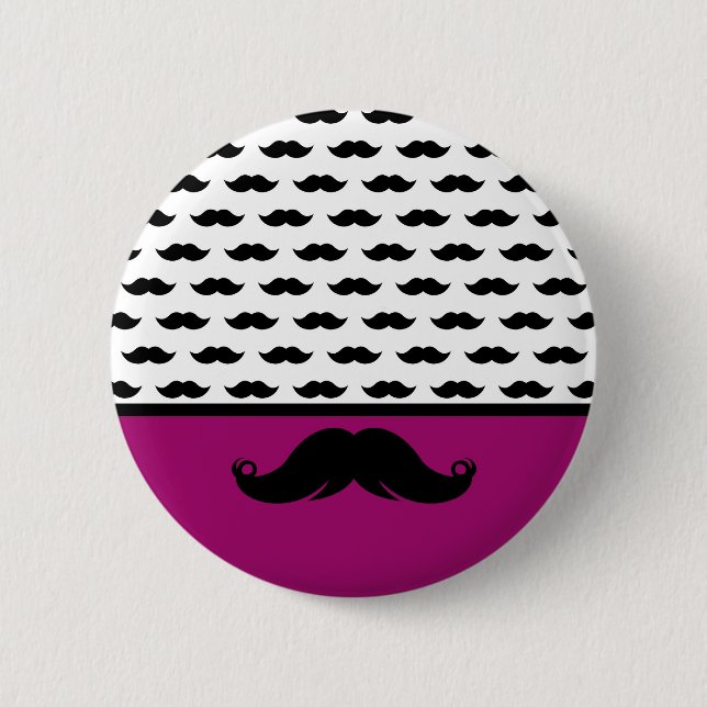 Badge Rond 5 Cm Moustache à la mode Stache de moustache de guidon (Devant)