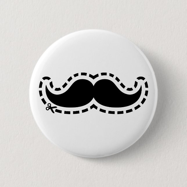 Badge Rond 5 Cm Moustache coupée (Devant)