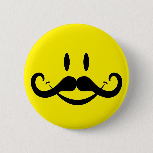 Badge Rond 5 Cm Moustache de guidon (Devant)