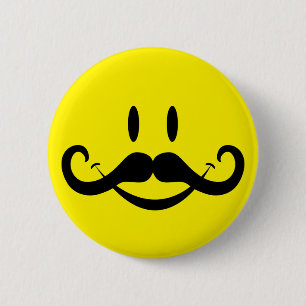 Badge Rond 5 Cm Moustache de guidon