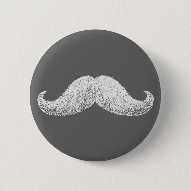 Badge Rond 5 Cm Moustache de La (foncée) (Devant)