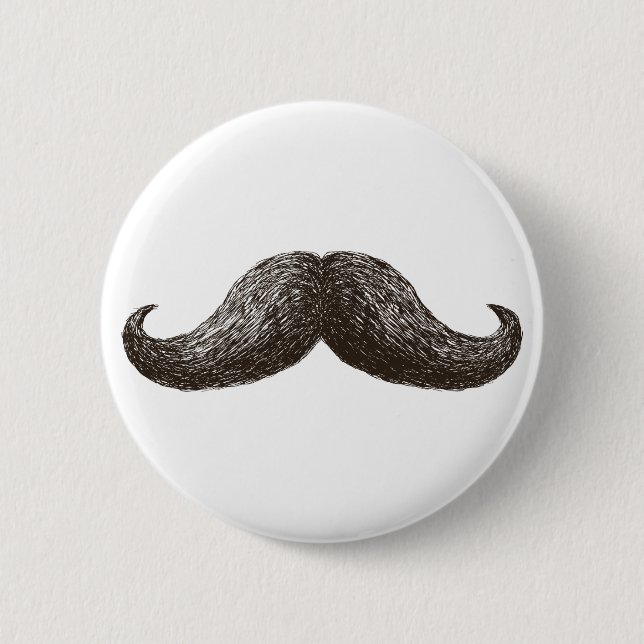 Badge Rond 5 Cm Moustache de La (lumière) (Devant)