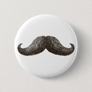 Badge Rond 5 Cm Moustache de La (lumière)