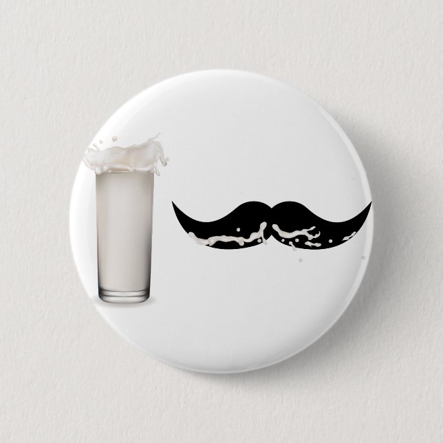 Badge Rond 5 Cm Moustache de lait (Devant)