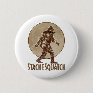 Badge Rond 5 Cm Moustache de STACHESQUATCH I si vous avez vu mon