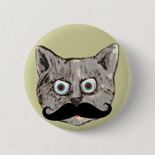 Badge Rond 5 Cm moustache du chat