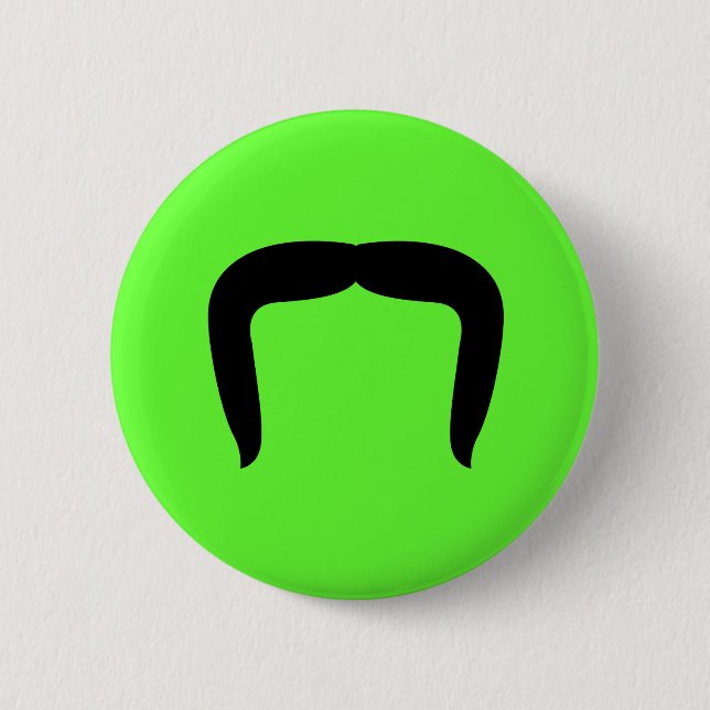 Badge Rond 5 Cm Moustache en fer à cheval (Devant)