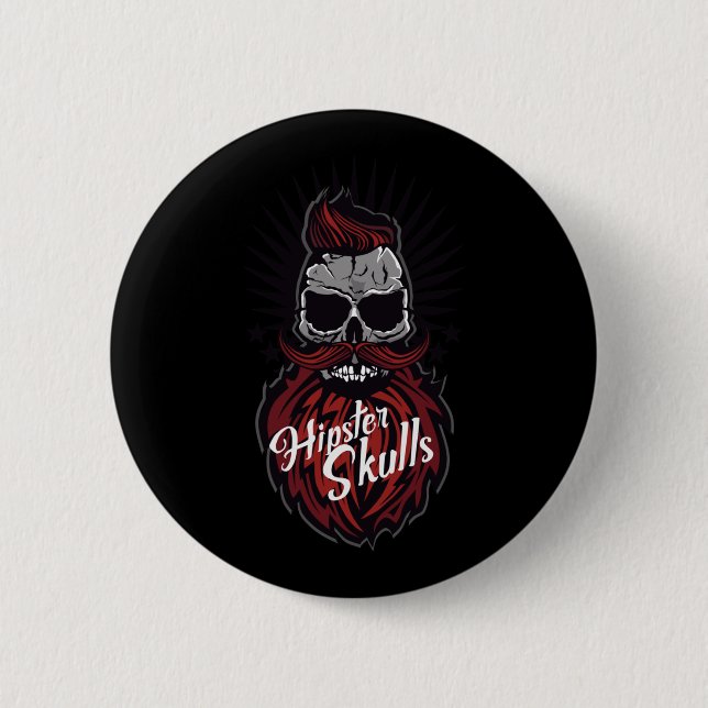 Badge Rond 5 Cm Moustache Hipster Moustache Beard Logo Moustache P (Devant)