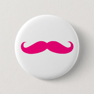 Badge Rond 5 Cm Moustache rose