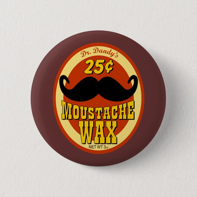 Badge Rond 5 Cm Moustache Wax de Dr. Dandy's (Devant)