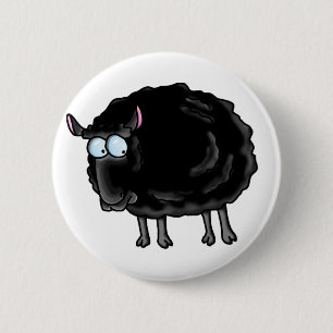 Badge Rond 5 Cm mouton noir