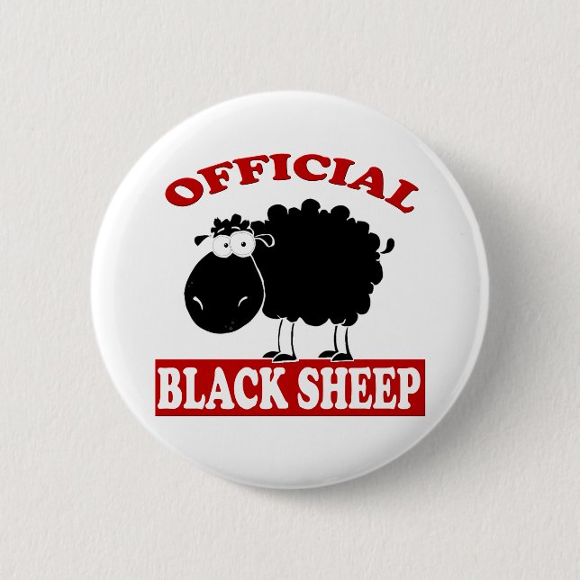 Badge Rond 5 Cm Mouton noir (Devant)