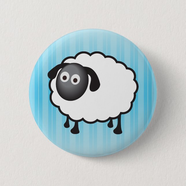 Badge Rond 5 Cm Moutons blancs (Devant)