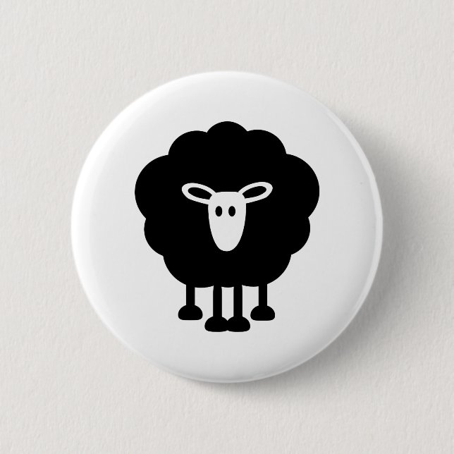 Badge Rond 5 Cm Moutons drôles (Devant)