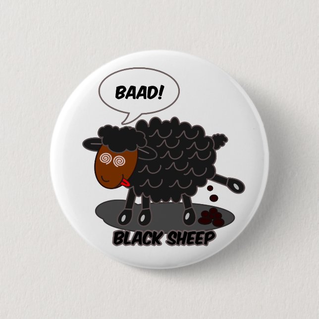 Badge Rond 5 Cm Moutons noirs (Devant)