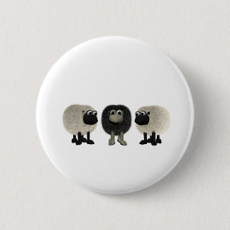 Badge Rond 5 Cm moutons noirs