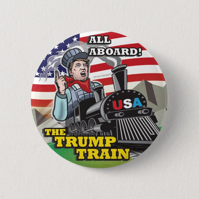 Badge Rond 5 Cm Mouvement américain politique Etats-Unis de TRAIN (Devant)