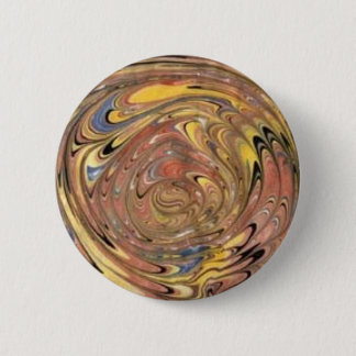Badge Rond 5 Cm Mouvement giratoire de papier marbré (chocolat)