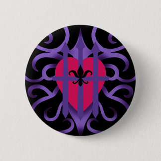 Badge Rond 5 Cm Moyen Valentine rose capturé coeur