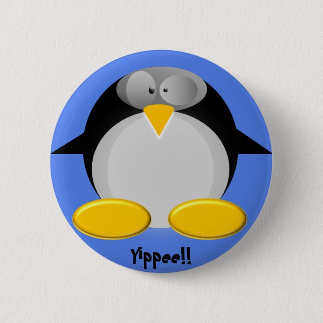 Badge Rond 5 Cm Mr.Penguin ........ hourra ! ! ! ! (Devant)