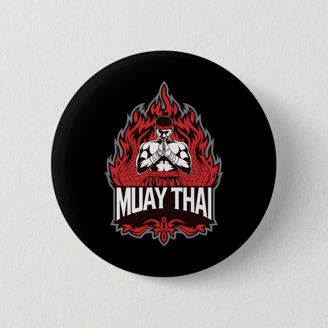 Badge Rond 5 Cm Muay Thai - Boxe thaïlandaise traditionnelle (Devant)