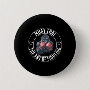 Badge Rond 5 Cm Muay Thai Gorilla - Art De Combattre La Boxe Thaïl