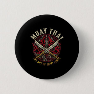 Badge Rond 5 Cm Muay Thai l'art des huit membres épées croisées