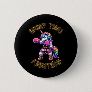 Badge Rond 5 Cm Muay Thai Licorne - Licorne Kickboxing Boxe Thaïla