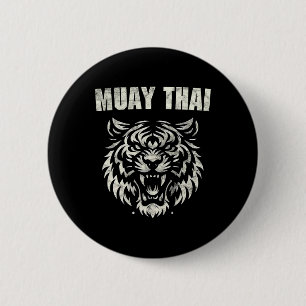 Badge Rond 5 Cm Muay Thai Mma Combat Tatouage Tigre Rugir Kickboxi