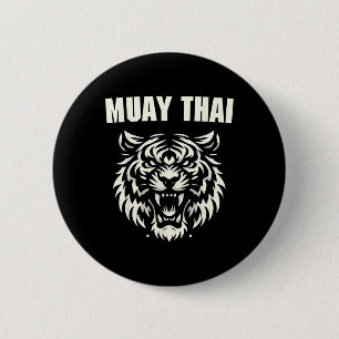 Badge Rond 5 Cm Muay Thai Mma Combat Tatouage Tigre Rugir Kickboxi