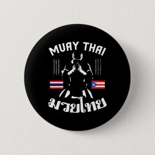 Badge Rond 5 Cm Muay Thai Porto Rico Drapeau Martial Arts Thai Box