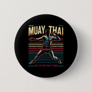 Badge Rond 5 Cm Muay Thai Thaïlande Kickboxing Combattant Mma Vint