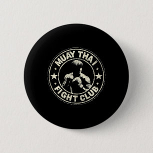 Badge Rond 5 Cm Muay Thai Thaïlande Kickboxing Combattant Mma Vint