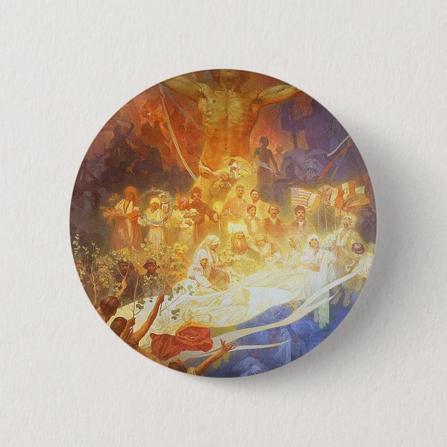 Badge Rond 5 Cm Mucha - Apothéose des Slaves (Devant)