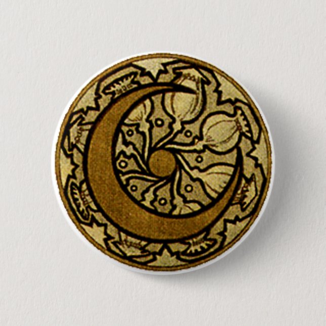 Badge Rond 5 Cm Mucha du croissant zodiaque (Devant)