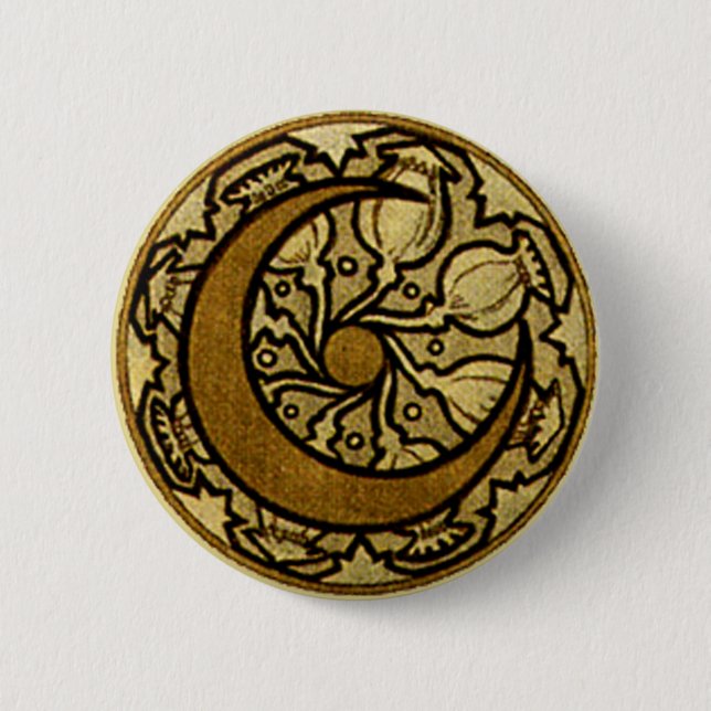 Badge Rond 5 Cm Mucha du croissant zodiaque (Devant)