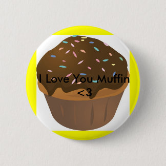 Badge Rond 5 Cm muffin_cartoon, je t'aime petit pain <3