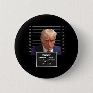Badge Rond 5 Cm Mug Shot Président Donald J Trump Mugshot 2023 Amu
