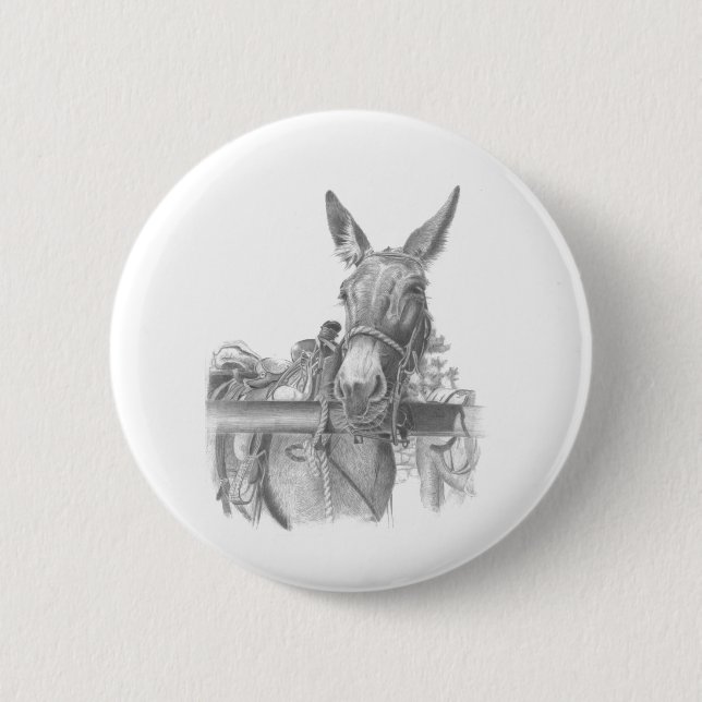 Badge Rond 5 Cm mules d'âne (Devant)