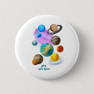 Badge Rond 5 Cm multi vous êtes ici planètes Modifier
