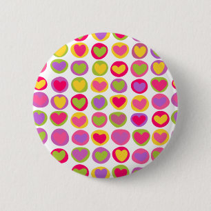 Badge Rond 5 Cm Multicolor mignon et amusant Coeurs de la Saint Va